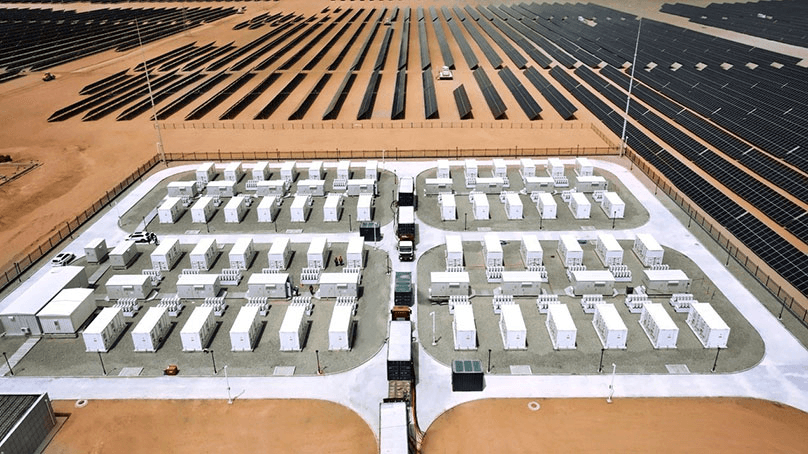 Large Scale Solar Farm with Battery Storage - Aerial View
